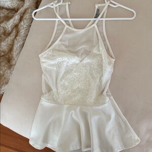 Charlotte Russe Cream Mesh Top